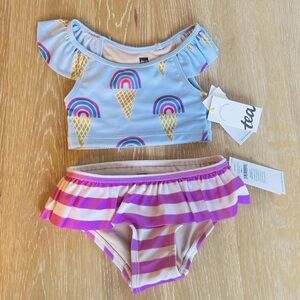 🍦🌈NWT TEA COLLECTION ICE CREAM RAINBOW BIKINI SET SIZE 2🍦🌈